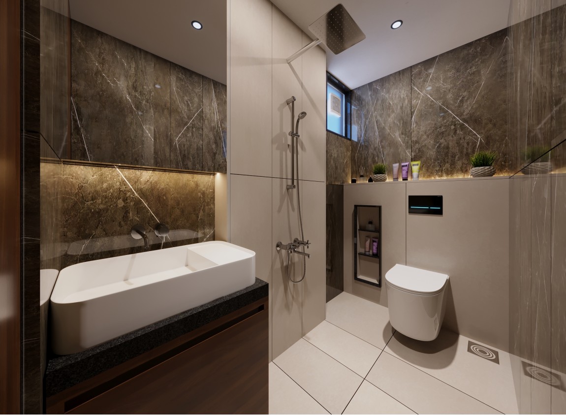 Brown Hues Bathroom Design